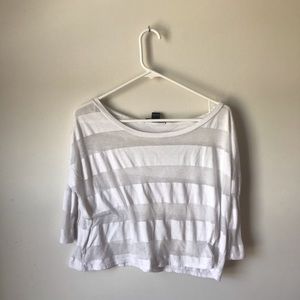 White and see through stripped T-shirt